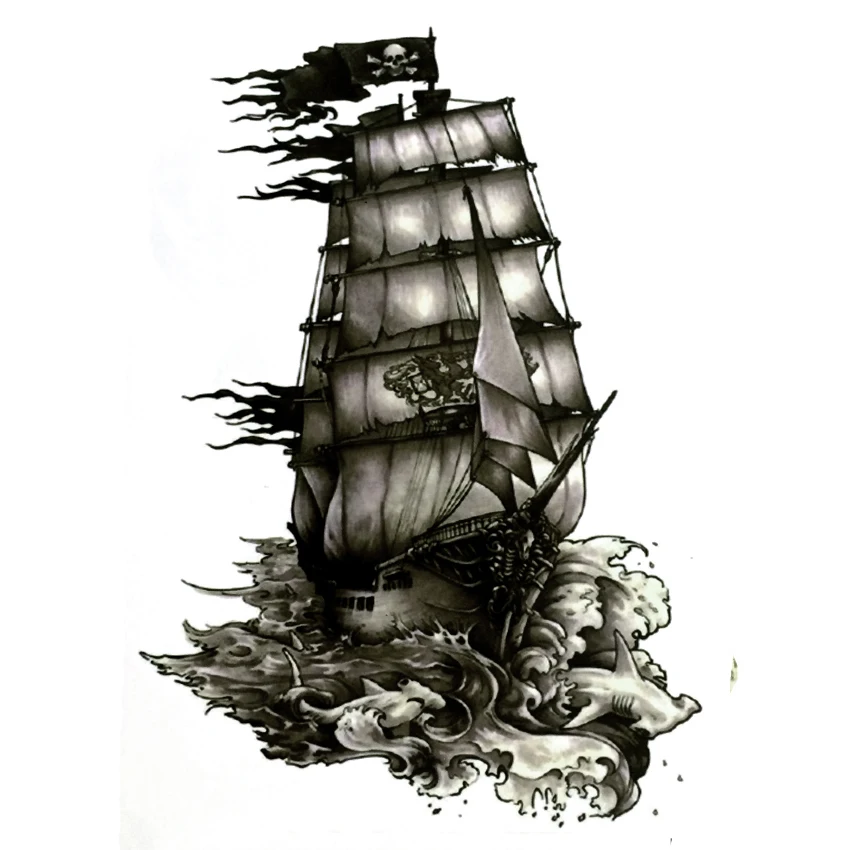 Black Pearl Tattoo Design  Pirate ship drawing Pirate ship tattoos  Pirate tattoo